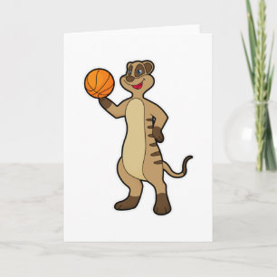 Carte Suricate au sport de basket-ball