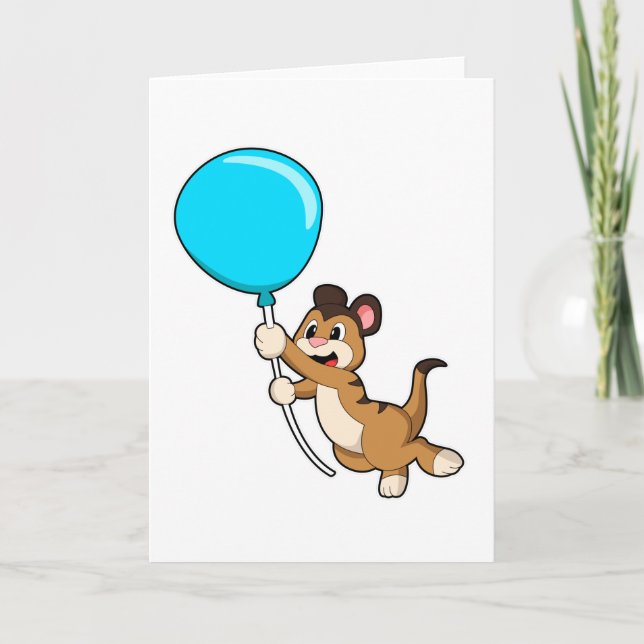 Carte Suricate avec ballon (Devant)