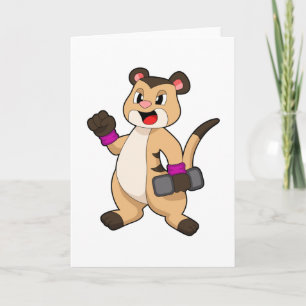 Carte Suricate avec haltère