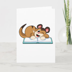 Carte Suricate avec livre
