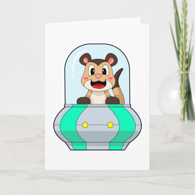 Carte Suricate avec sous-marin (Devant)