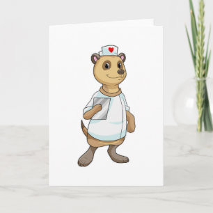 Carte Suricate en infirmière au cœur d'or