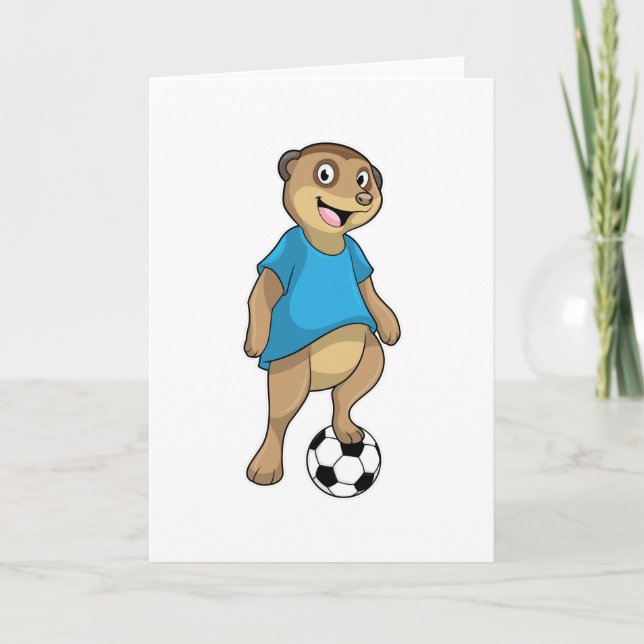 Carte Suricate en tant que joueur de football avec le ba (Devant)