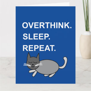 Carte Surpense Sommeil Répéter Salutation de Chat Endorm