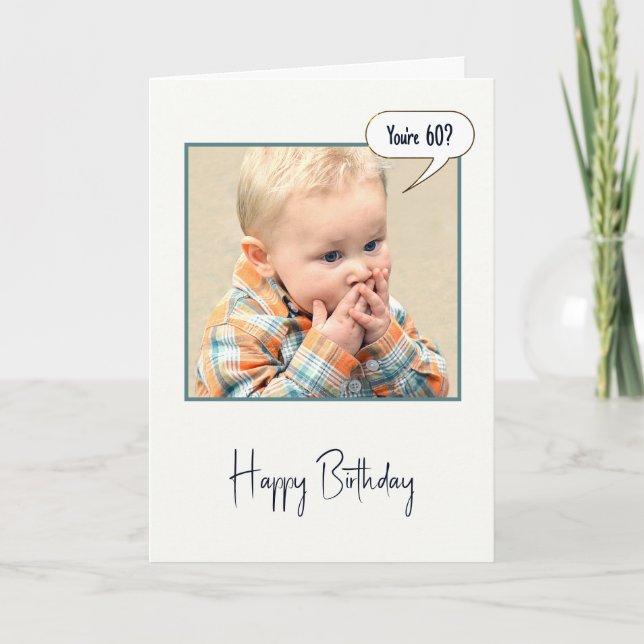 Carte Surpris Petit Garçon Pour 60e Anniversaire (Devant)