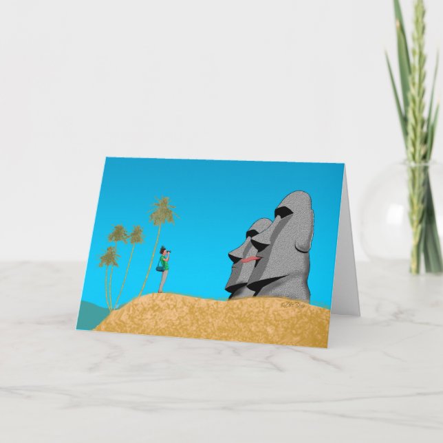 Carte Surprise sur Rapa Nui - Anniversaire (Devant)