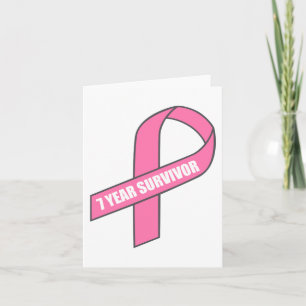 Carte Survivant de 7 ans (Cancer du sein - Ruban rose)