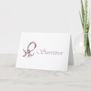 Carte Survivant rose au ruban