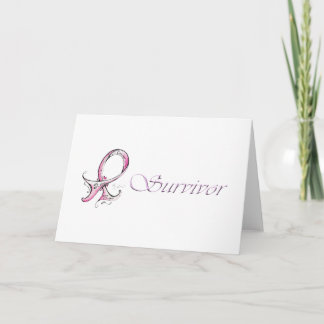 Carte Survivant rose au ruban
