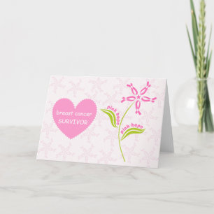 Carte Survivant rose de conscience de cancer du sein de