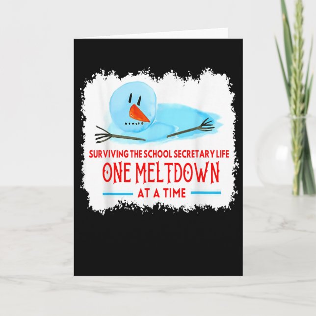 Carte Surviving The School Secretary Life Snowman Christ (Devant)