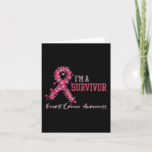Carte Survivor Pink Ribbons Coeurs Cancer du sein Sensib
