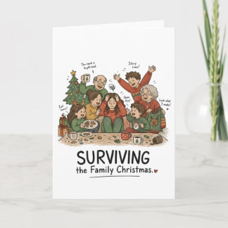 Carte Survivre au Noël en famille – Famille drôle
