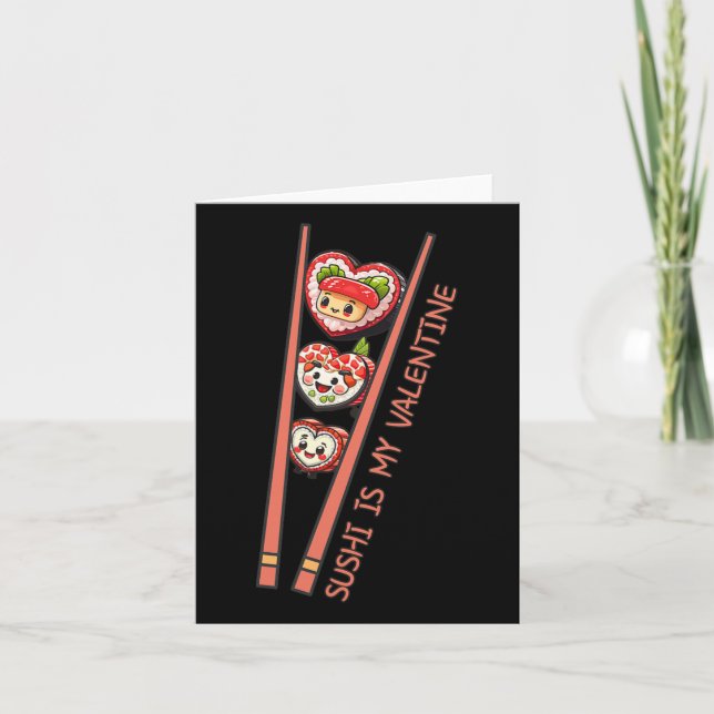 Carte Sushi est mon Valentin Mignon Rétro en forme de cœ (Devant)