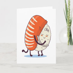 Carte Sushi Hug Cute Kawaii Japonais