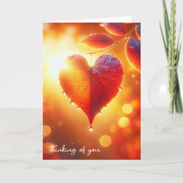 Carte Suspendre la feuille de coeur d'automne (Devant)