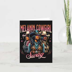 Carte Swagger de cowgirl à la mélanine Style western His