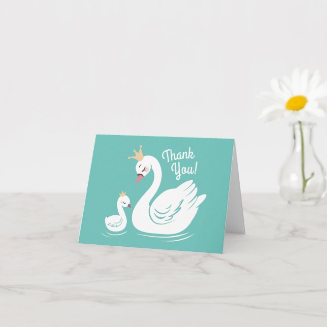 Carte Swan 1er anniversaire Baby shower (Petite plante)