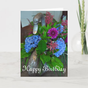 Carte Swan et fleurs