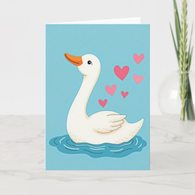 Carte Swan Hearts Lovely Art Card (Devant)