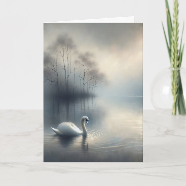 Carte Swan Sur Le Merci Sympathy Du Lac Misty (Devant)