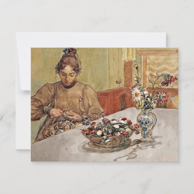 Carte Swedish Woman Peeling Apples  (Devant)
