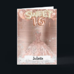 Carte Sweet 16<br><div class="desc">Sweet 16 Joyeux Anniversaire.  Glitter et effet photographique métallique (non actual glitter) . Can be personalised with the name which adds a personal touch and is bound to impress a girl with a love of glamour and sparkle.</div>