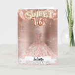 Carte Sweet 16<br><div class="desc">Sweet 16 Joyeux Anniversaire.  Glitter et effet photographique métallique (non actual glitter) . Can be personalised with the name which adds a personal touch and is bound to impress a girl with a love of glamour and sparkle.</div>