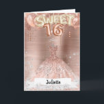 Carte Sweet 16<br><div class="desc">Sweet 16 Joyeux Anniversaire.  Glitter et effet photographique métallique (non actual glitter) . Can be personalised with the name which adds a personal touch and is bound to impress a girl with a love of glamour and sparkle.</div>