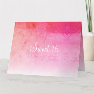 Carte Sweet 16 rose Anniversaire