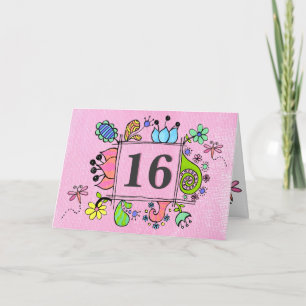 Carte Sweet 16 Seize 16th Birthday Cadeau Salutation