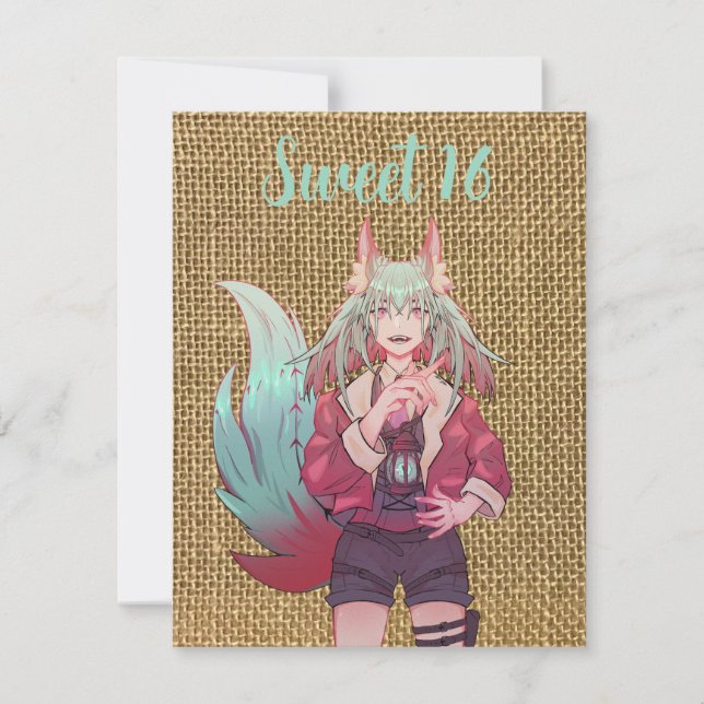 Carte Sweet 16 VTuber Anime (Devant)