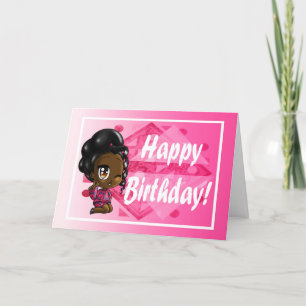 Carte Sweet African American Girl Birthday
