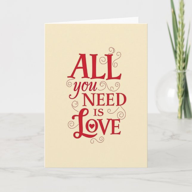 Carte Sweet All You Need Is Love Card (Devant)
