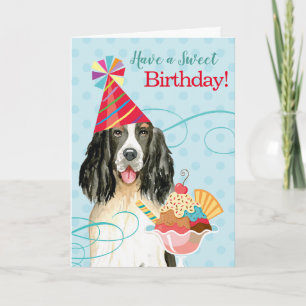 Carte Sweet Birthday Anglais Springer Spaniel