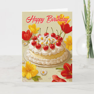 Carte Sweet Birthday Cake Wishes Card