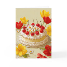 Sweet Birthday Cake Wishes Card