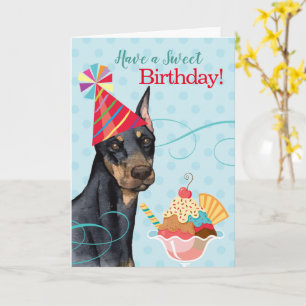 Carte Sweet Birthday Doberman Card