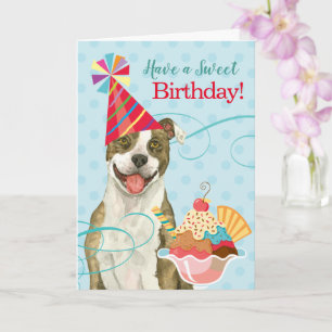 Carte Sweet Birthday Pit Bull Terrier