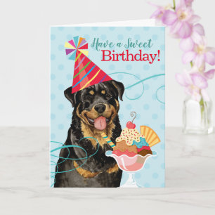 Carte Sweet Birthday Rottweiler Card