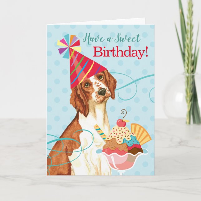 Carte Sweet Birthday Welsh Springer Spaniel (Devant)