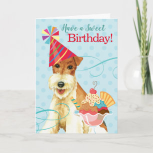Carte Sweet Birthday Wire Fox Terrier