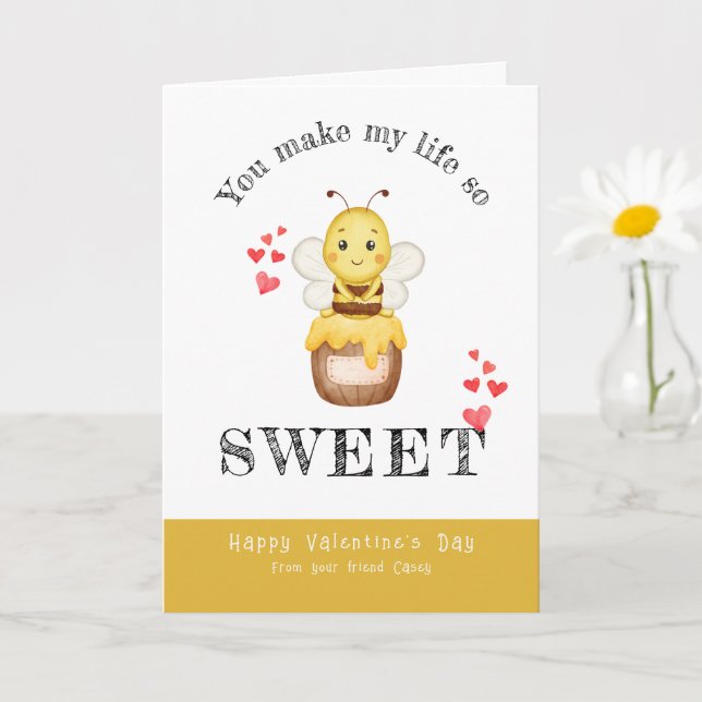 Carte Sweet Bumble Bee Valentine's Day Card (Petite plante)