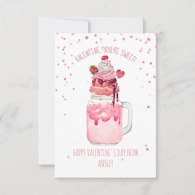 Carte Sweet Candy Milkshake Classroom Valentine Photo (Devant)