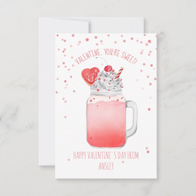 Carte Sweet Cookie Milkshake Classroom Valentine (Devant)