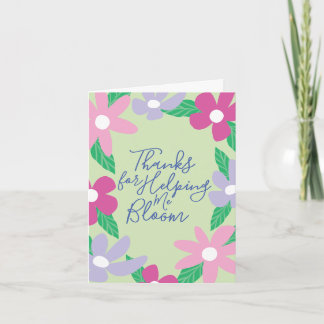 Carte Sweet Floral Teacher Appreciation Greeting Card