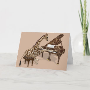 Carte Sweet Giraffe Jouer Piano