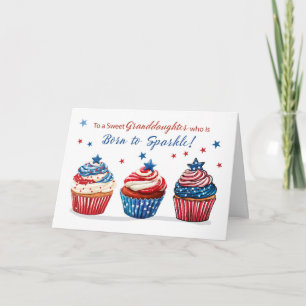 Carte Sweet Grandgirl anniversaire 4 juillet patriotique
