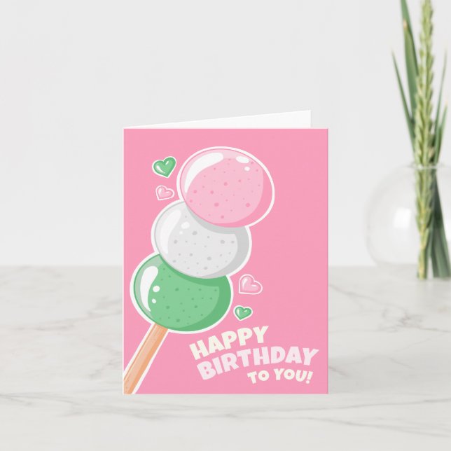 Carte Sweet Hanami Dango Joyeux anniversaire (Devant)
