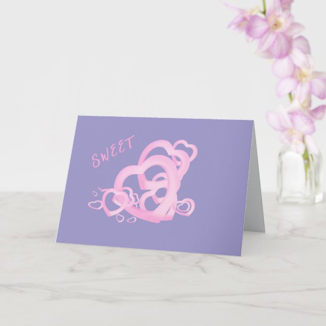 Carte Sweet Hearts rose Valentin souhaite des salutation (Orchidée)